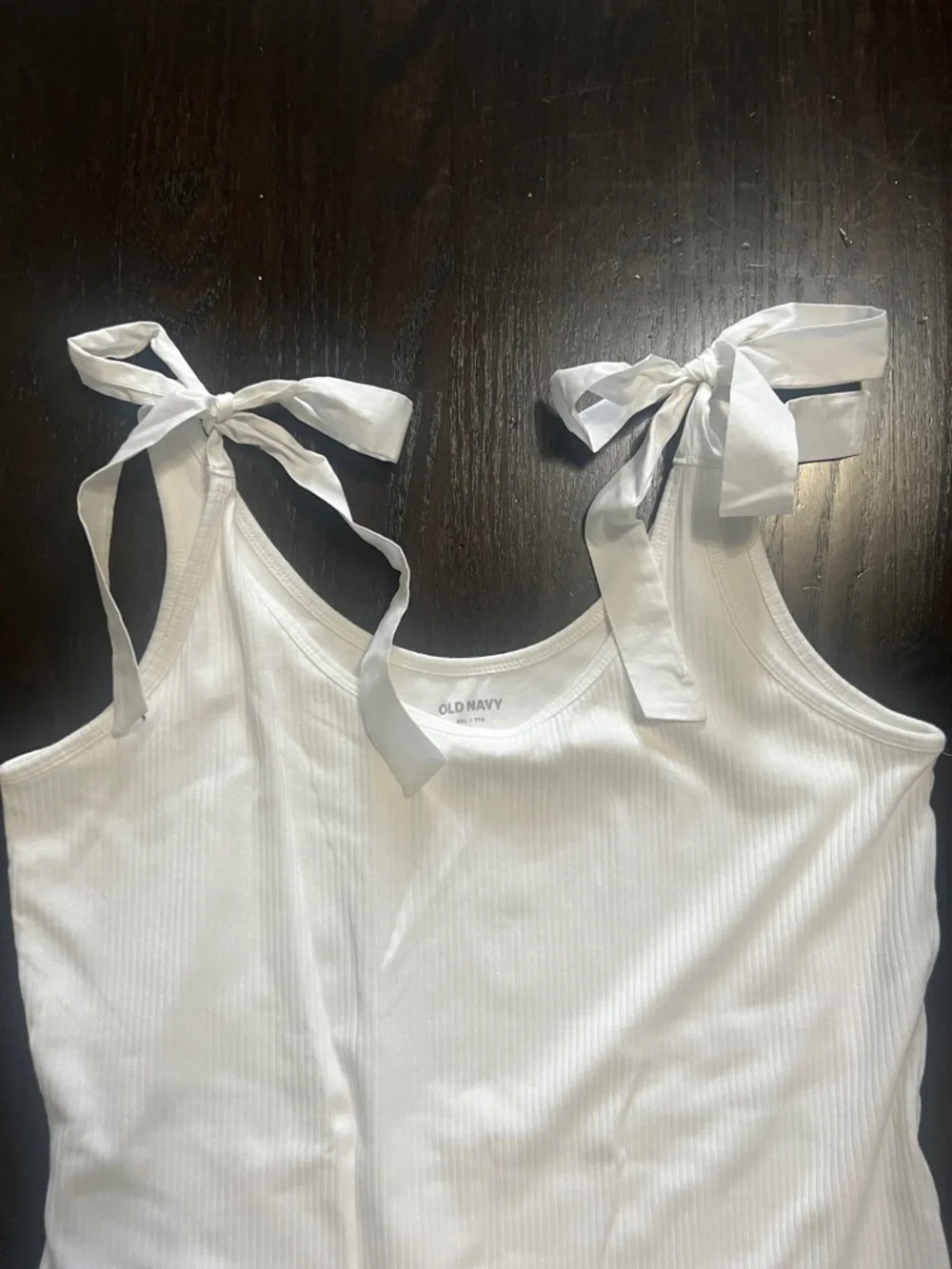 NWT Old Navy White Tie-Shoulder Ribbed Tank Body Suit XXL - Picture 13 of 15